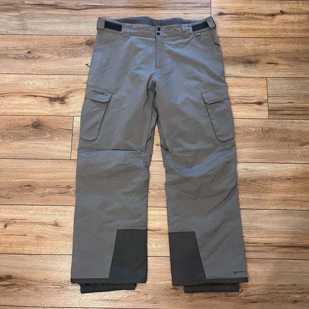 Eddie Bauer Gray WeatherEdge Plus Ski Snowboard Cargo Snow Pants Men's Size L